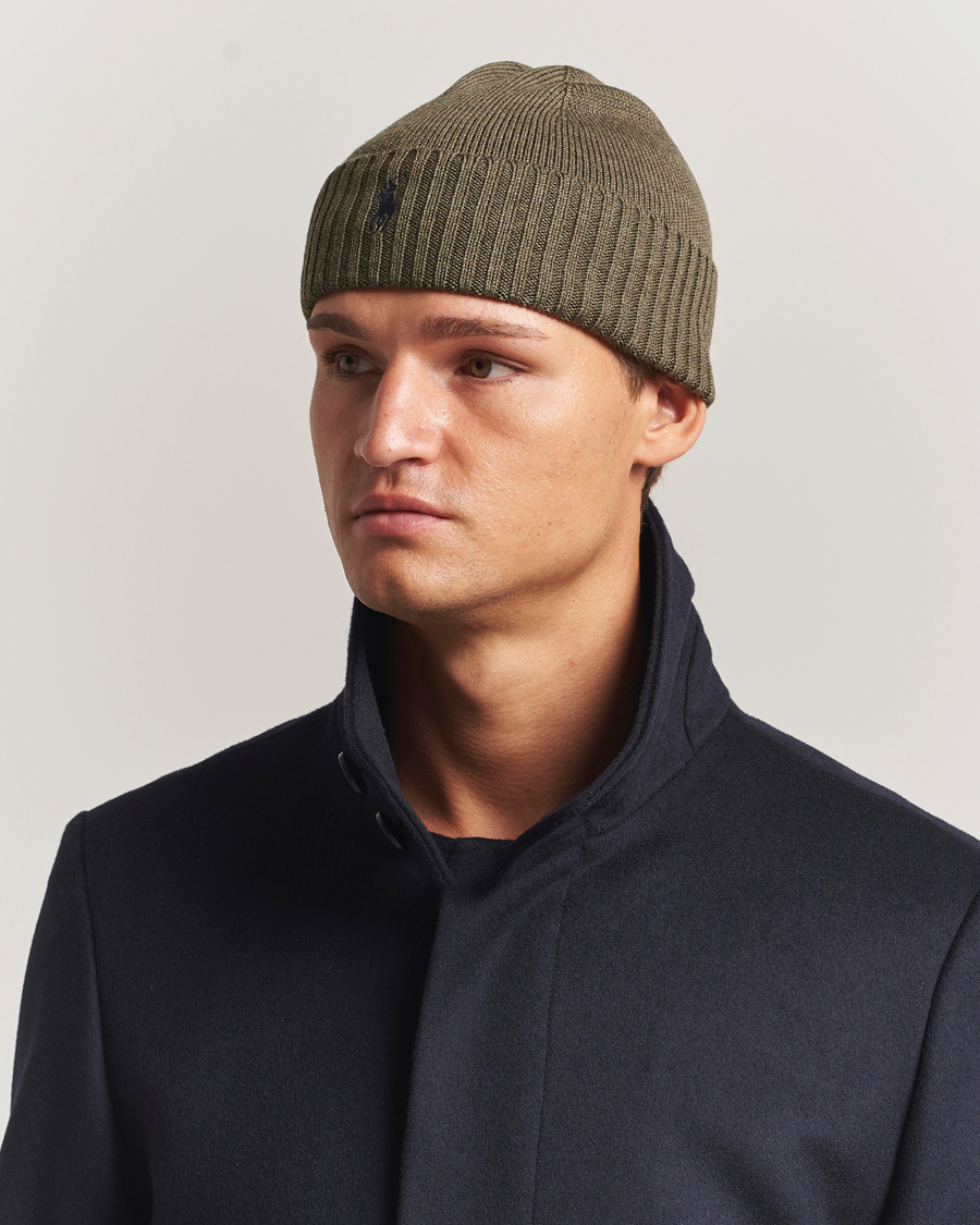 Homme | Bonnets | Polo Ralph Lauren | Merino Beanie Light Cargo Olive