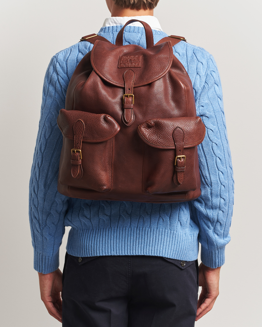 Heren | Tassen | Polo Ralph Lauren | Washed Heritage Leather Backpack British Tan