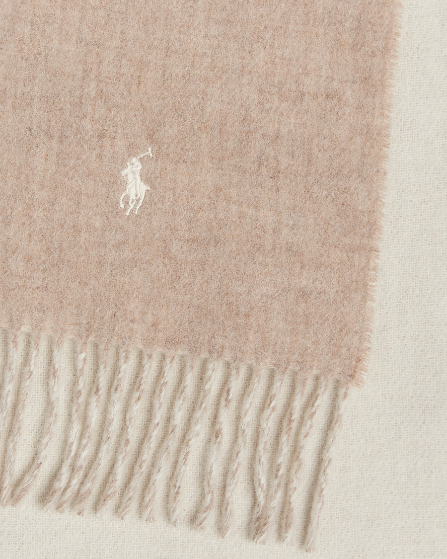 Heren | Polo Ralph Lauren Reversible Wool Scarf Taupe/Winter Cream | Polo Ralph Lauren | Reversible Wool Scarf Taupe/Winter Cream