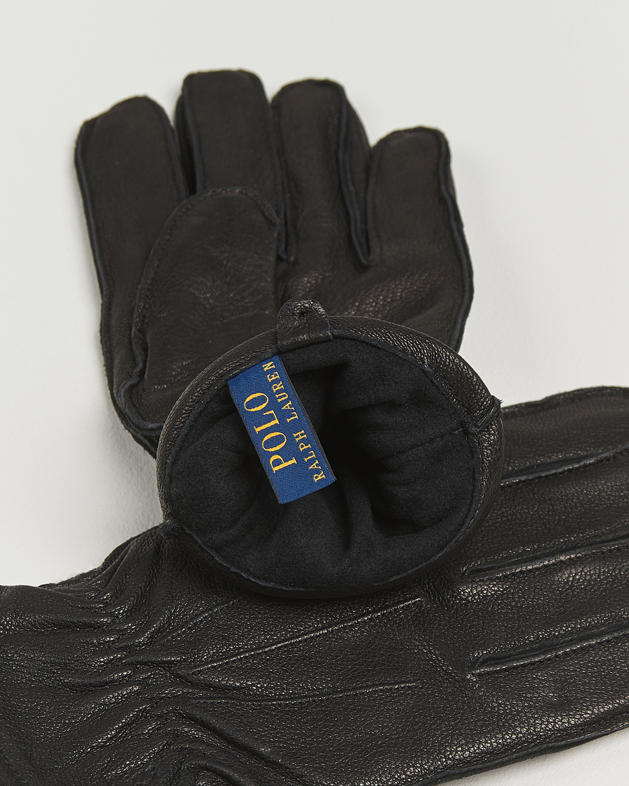 Homme | Polo Ralph Lauren Full Grain Leather Gloves Black | Polo Ralph Lauren | Full Grain Leather Gloves Black