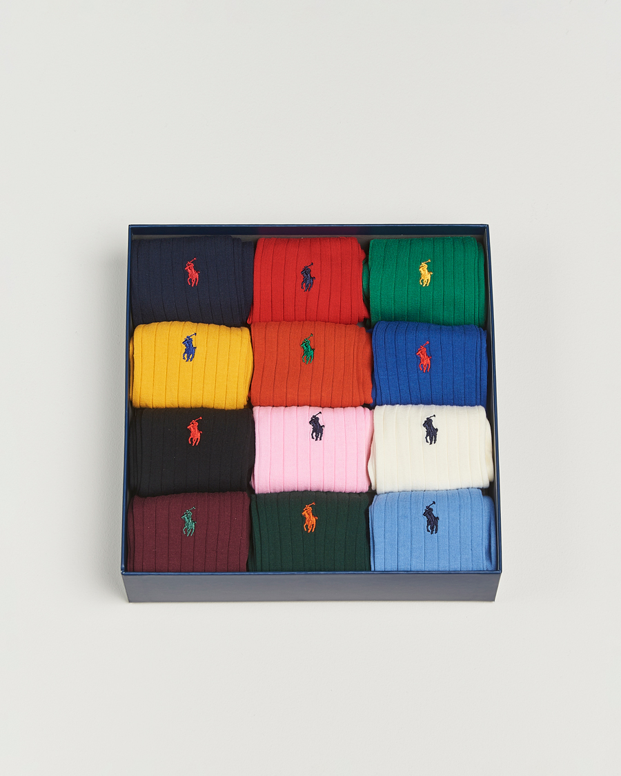 Homme | Sous-Vêtements Et Chaussettes | Polo Ralph Lauren | 12-Pack Egyptian Rib Cotton Crew Socks Multicolor