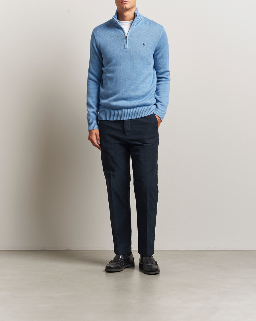 Homme | Pulls Et Tricots | Polo Ralph Lauren | Cotton Pullover Half-Zip Soft Royal Heather