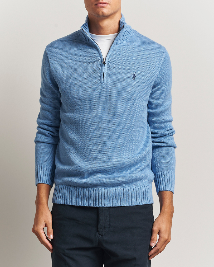 Homme | Pulls Et Tricots | Polo Ralph Lauren | Cotton Pullover Half Zip Soft Royal Heather