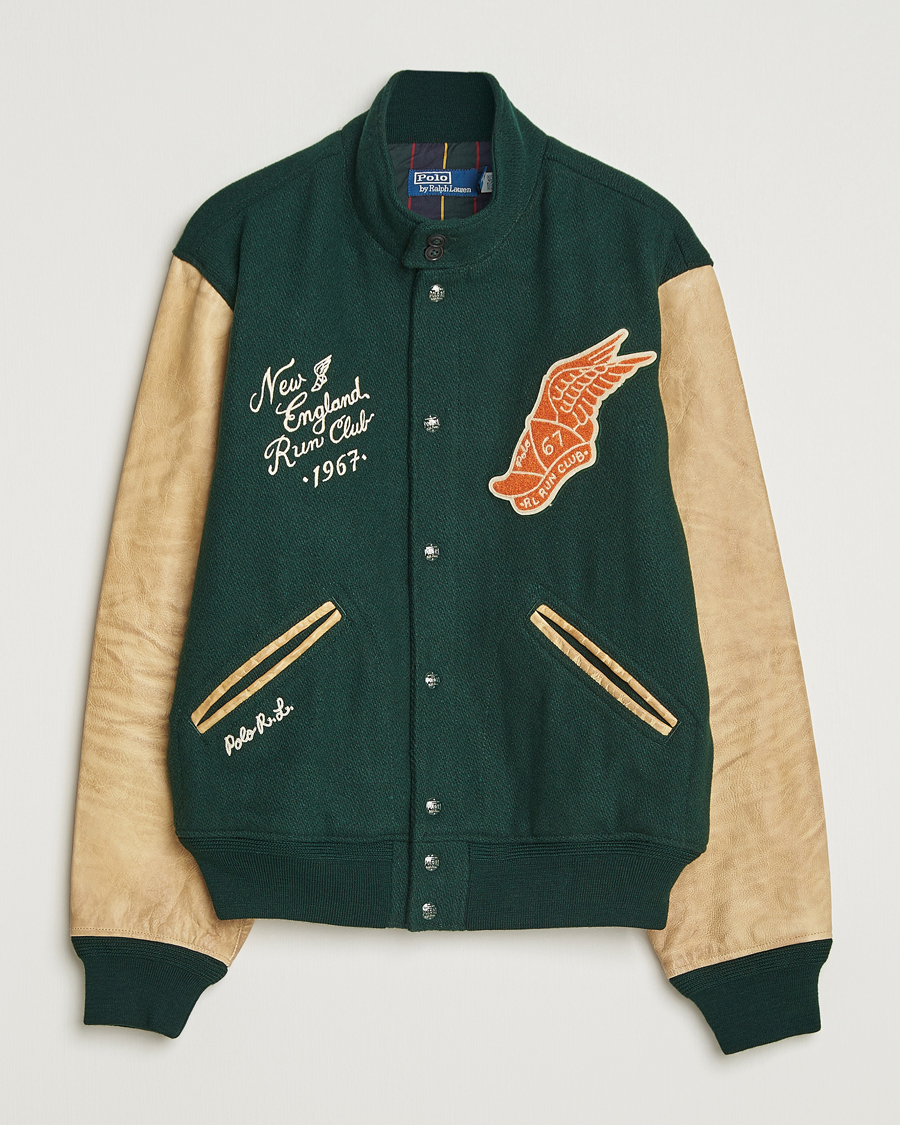 Homme | Manteaux Et Vestes | Polo Ralph Lauren | Varsity Wool/Leather Bomber Jacket Churchill Green