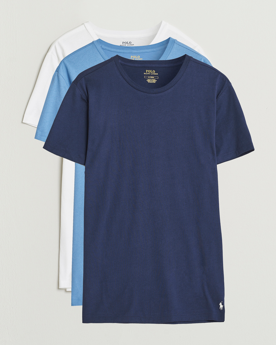 Heren | T-shirts | Polo Ralph Lauren | 3-Pack Crew Neck T-Shirt Blue/White/Navy