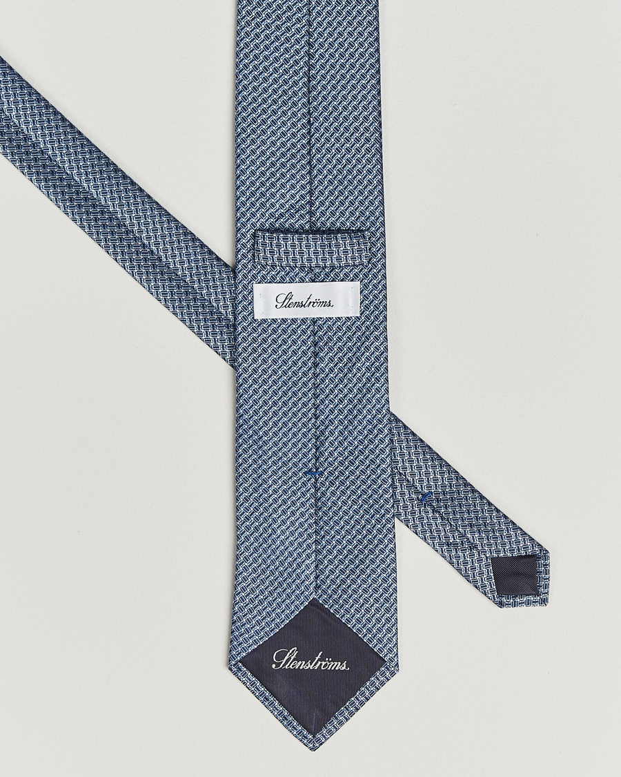 Heren | Stropdassen | Stenströms | Woven Silk Tie 7,5cm Navy