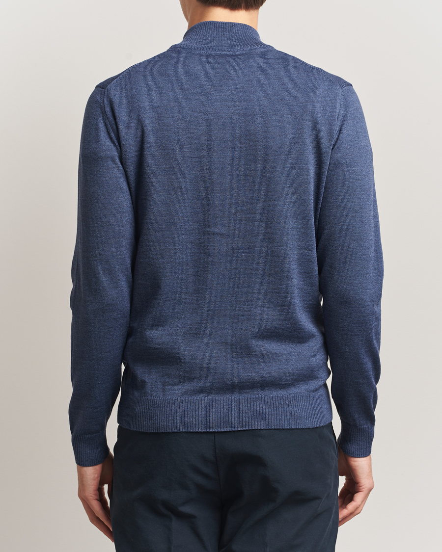 Heren | Truien | Stenströms | Merino Full Zip Denim Blue
