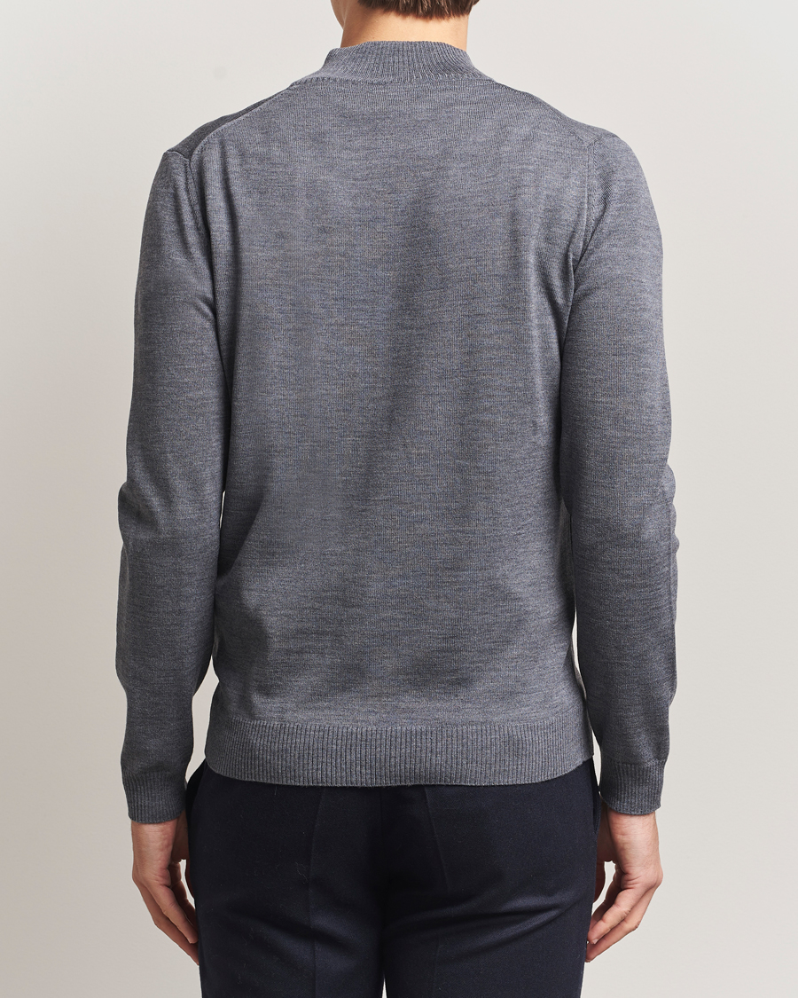 Heren | Truien | Stenströms | Merino Full Zip Grey