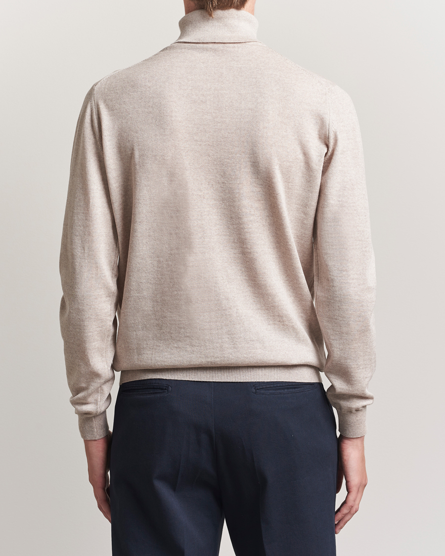 Heren | Truien | Stenströms | Merino Rollneck Beige