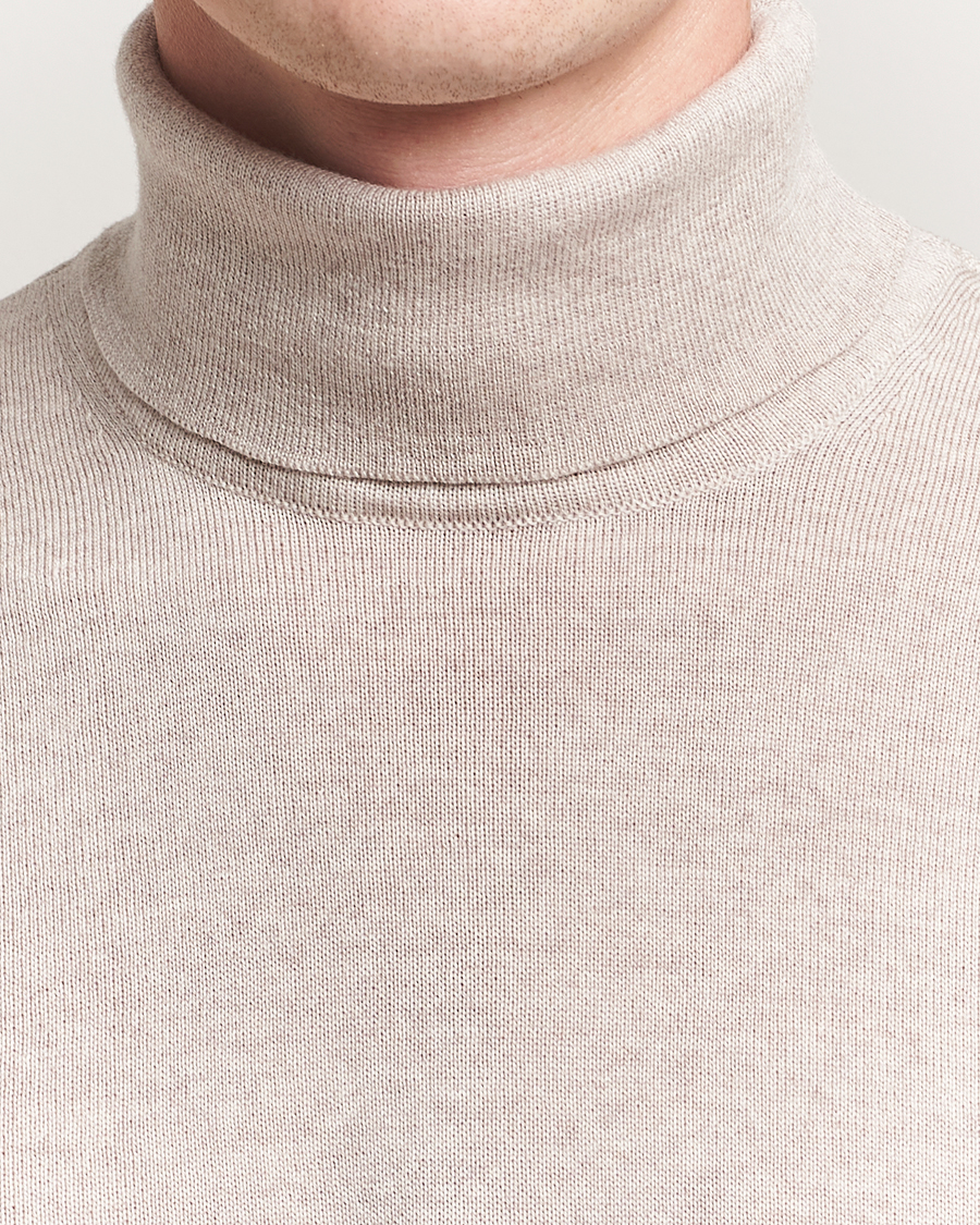 Heren | Truien | Stenströms | Merino Rollneck Beige