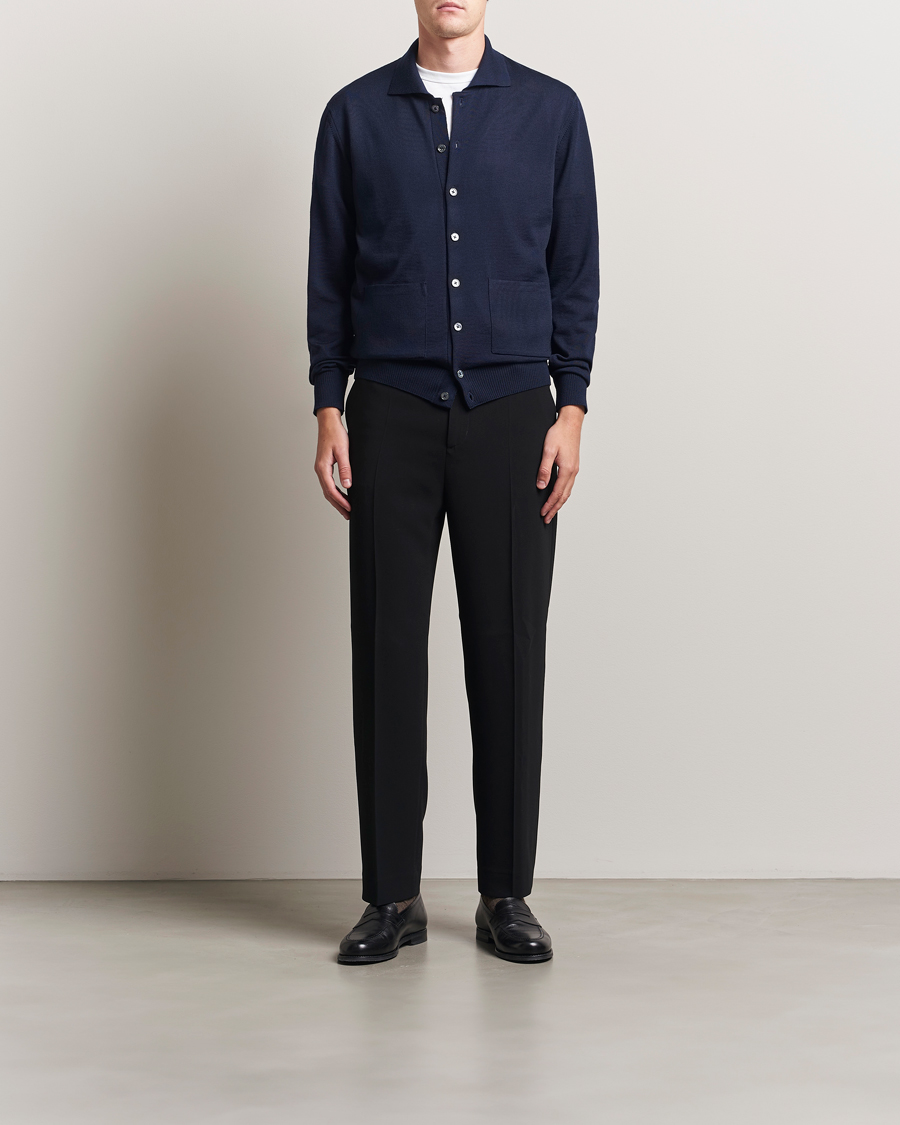 Homme | Pulls Et Tricots | Stenströms | Merino Pocket Cardigan Navy
