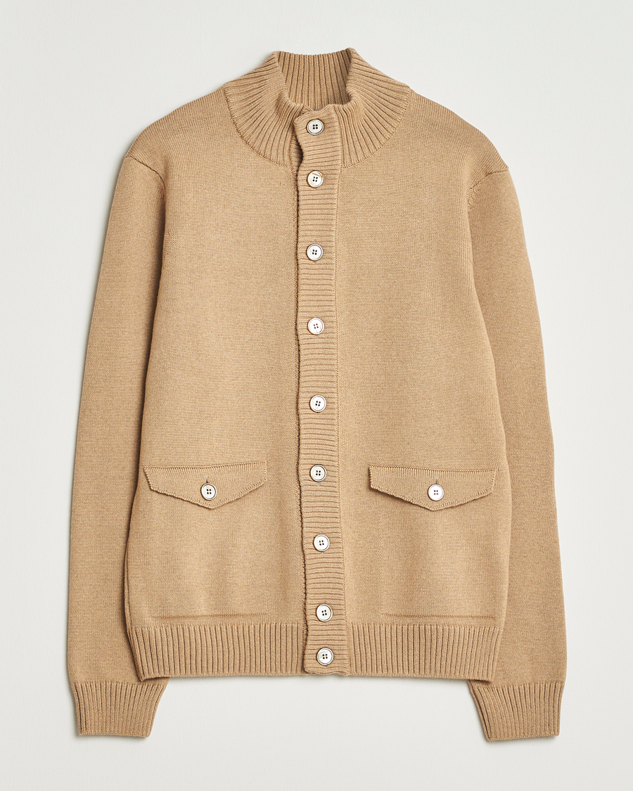 Homme | Pulls Et Tricots | Stenströms | Chunky Knitted Merino Cardigan Beige