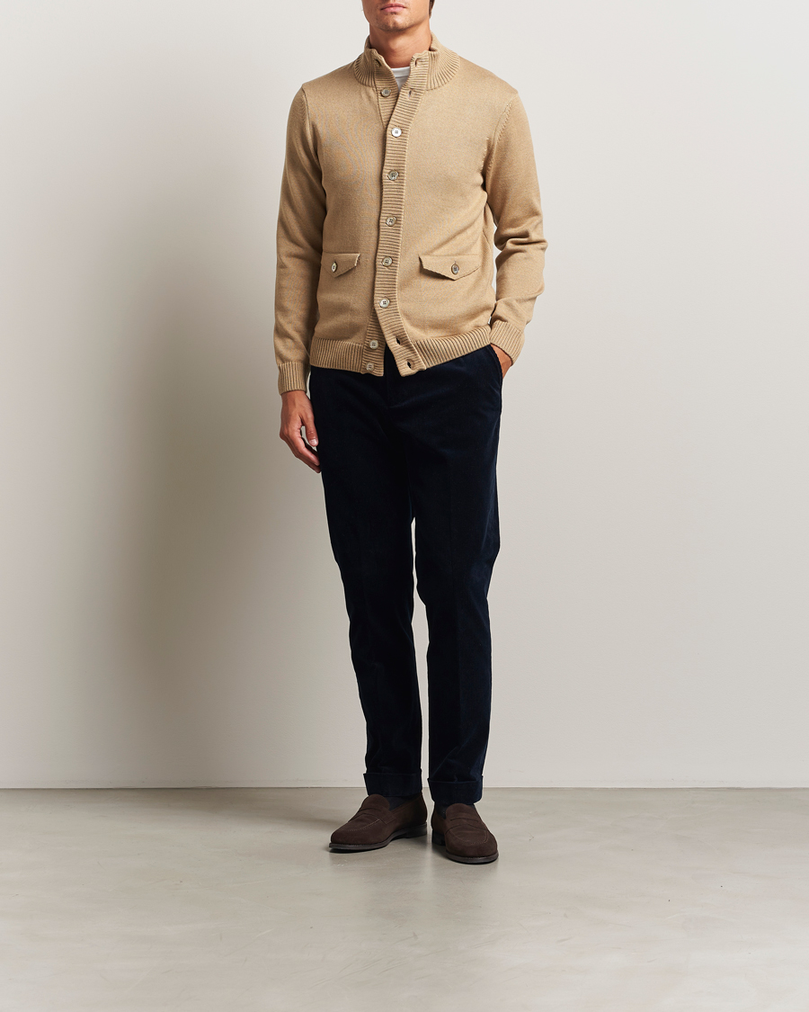 Homme | Pulls Et Tricots | Stenströms | Chunky Knitted Merino Cardigan Beige