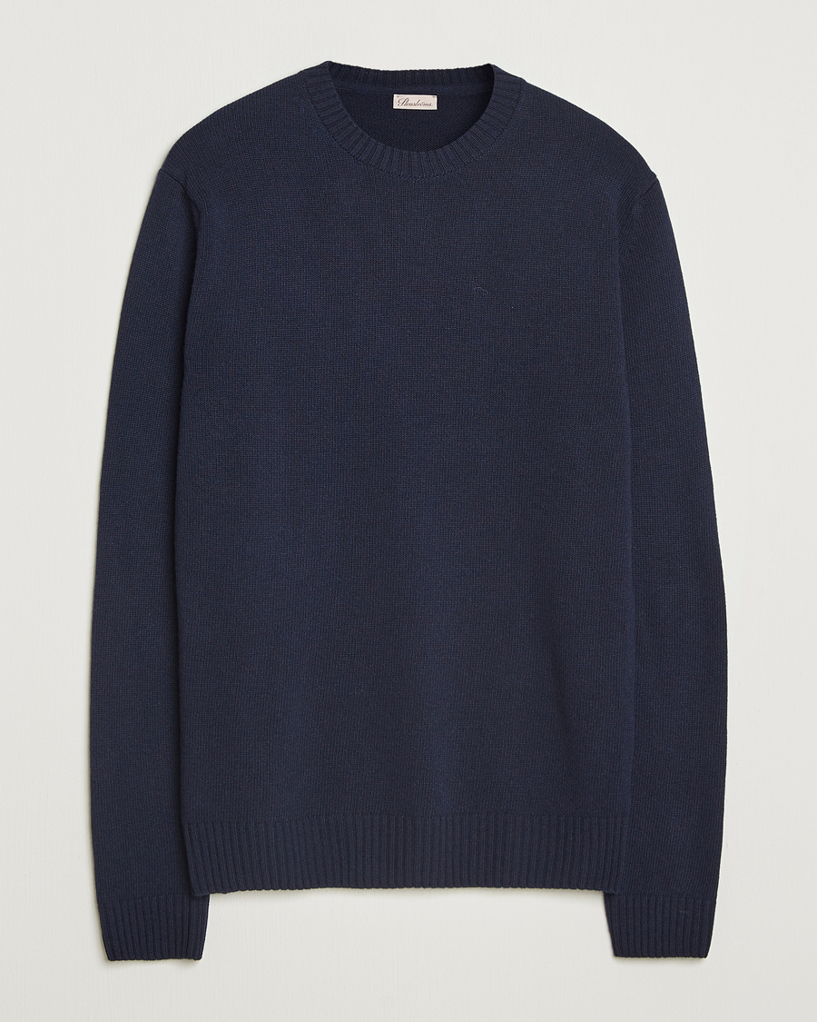 Homme | Pulls Et Tricots | Stenströms | Brushed Merino Crew Neck Navy