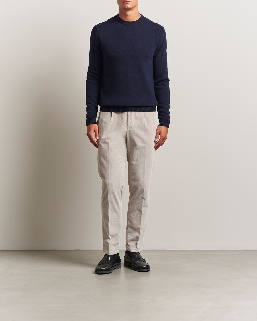 Homme | Pulls Et Tricots | Stenströms | Brushed Merino Crew Neck Navy