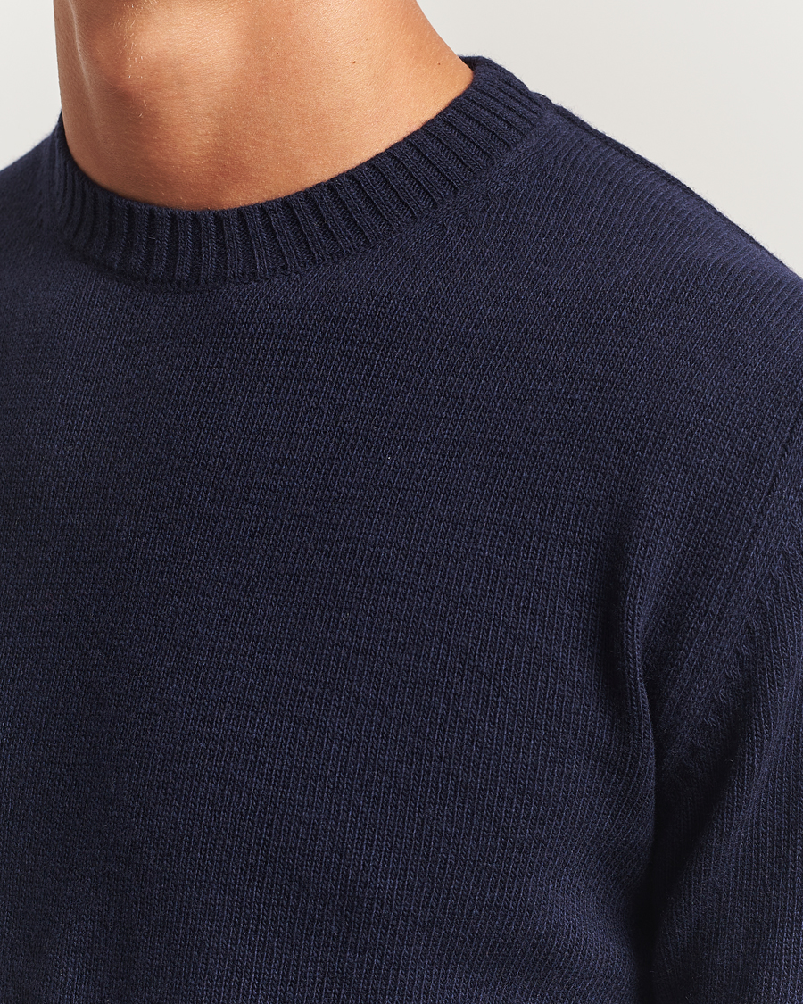 Homme | Pulls Et Tricots | Stenströms | Brushed Merino Crew Neck Navy