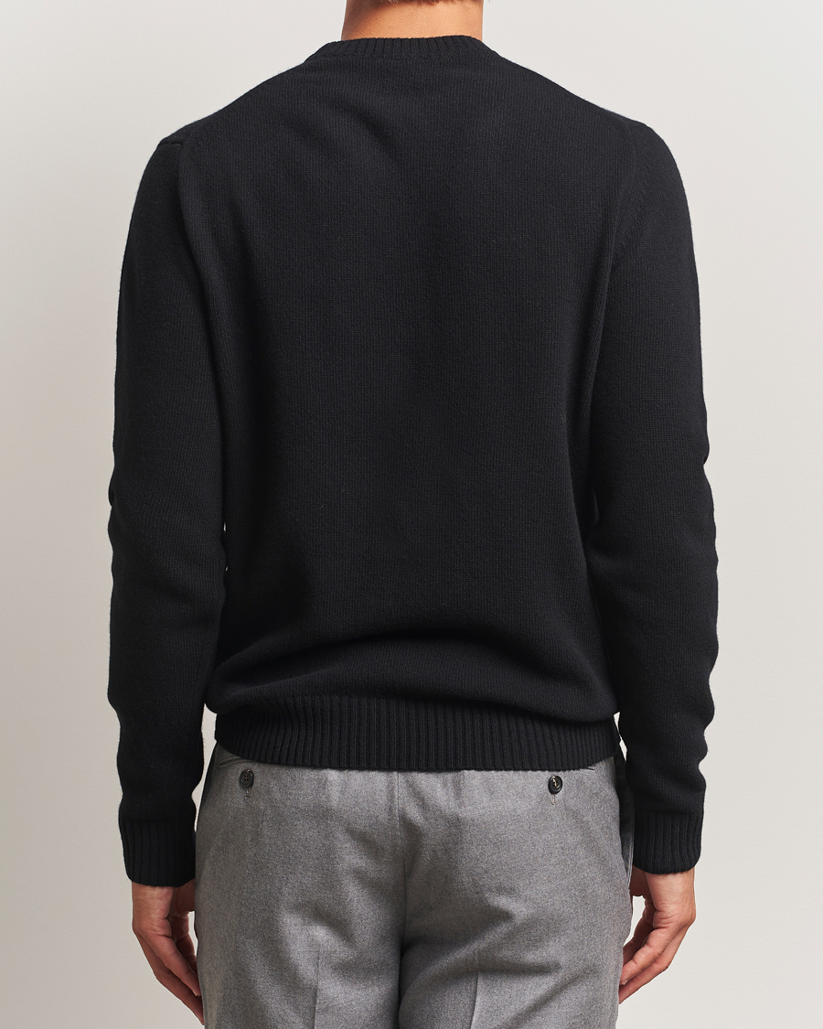 Heren | Truien | Stenströms | Brushed Merino Crew Neck Black