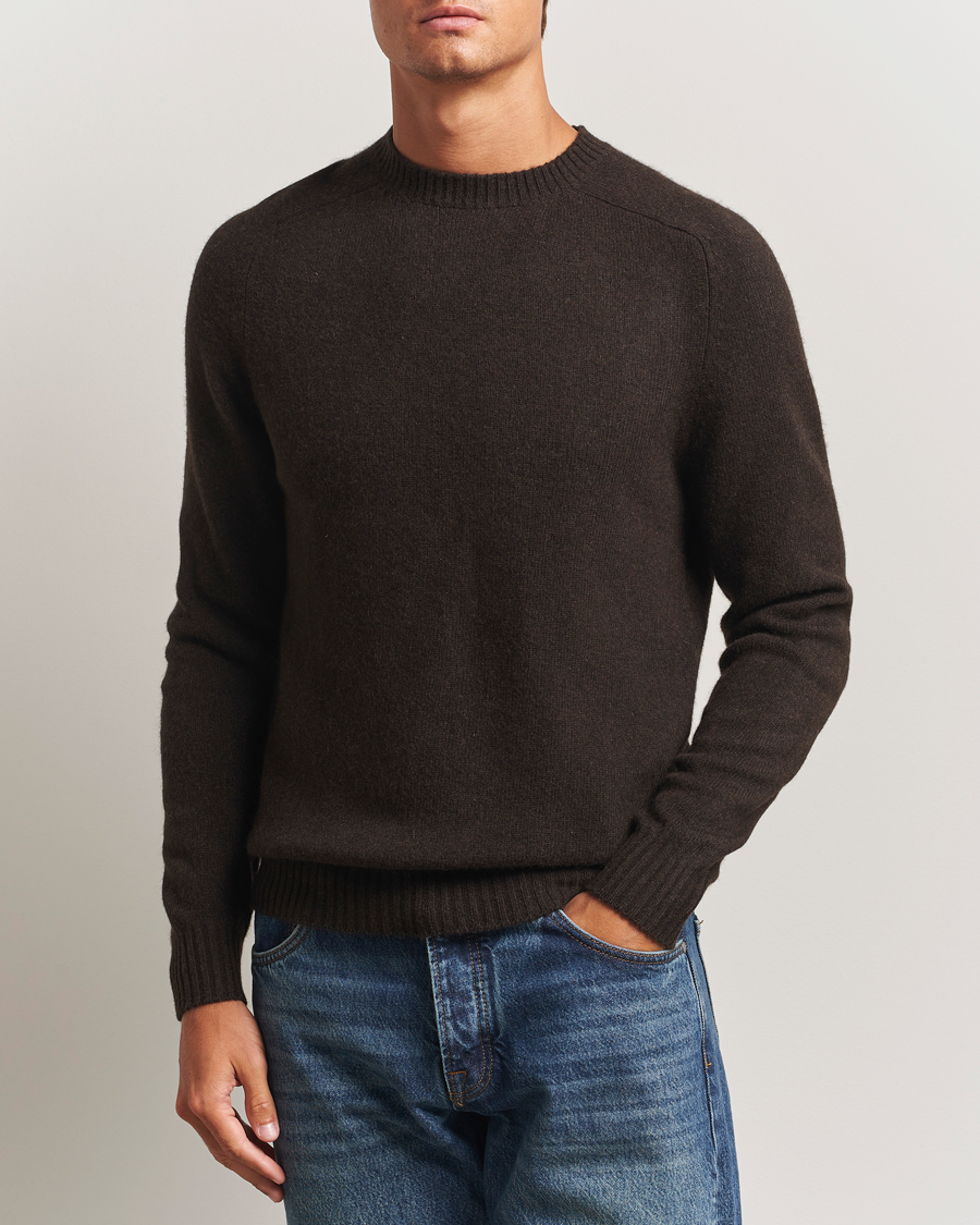 Homme | Pulls Et Tricots | Stenströms | Knitted Yak/Merino Crew Neck Brown