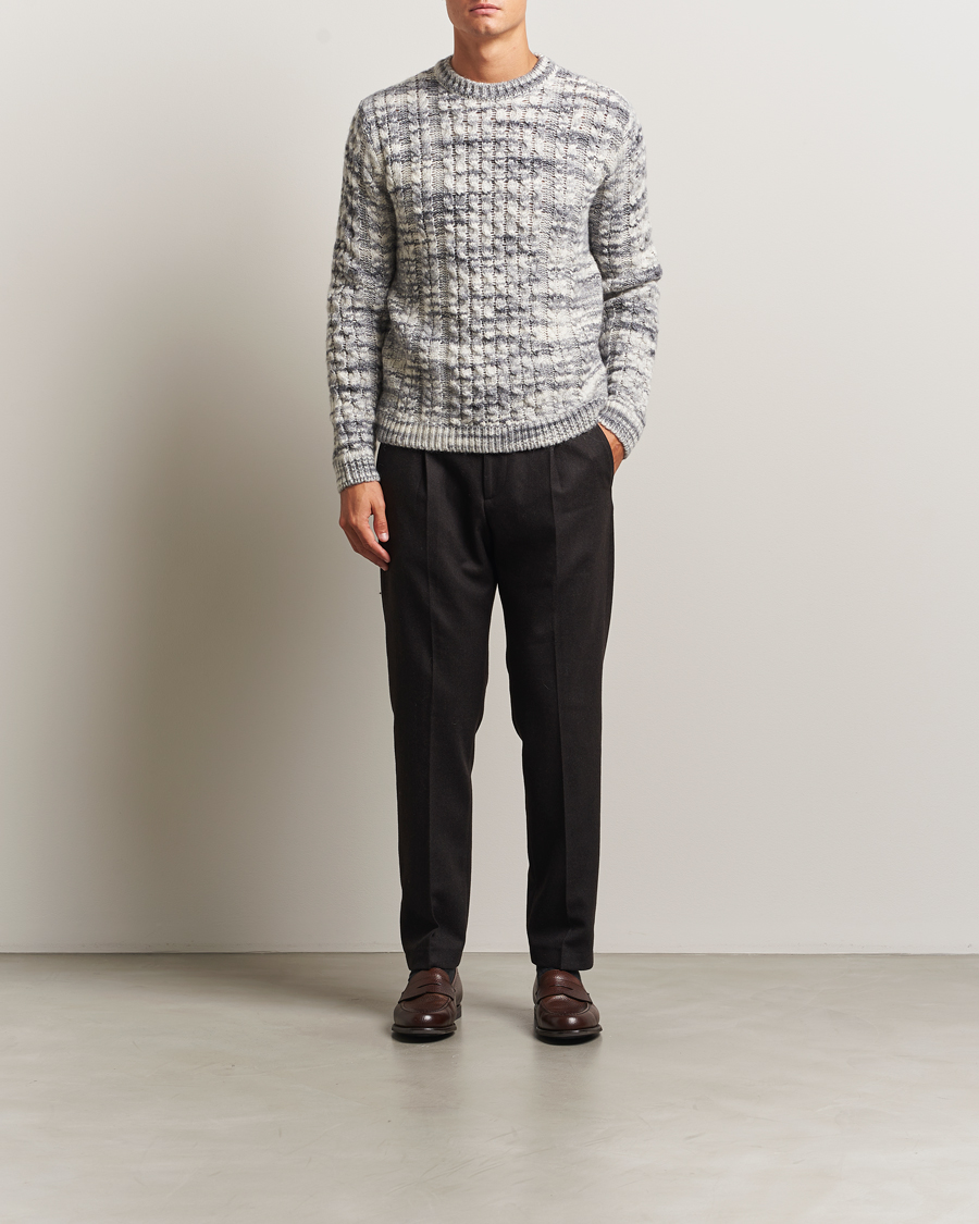 Homme | Pulls Et Tricots | Stenströms | Alpacka Cable Knitted Crew Neck Grey