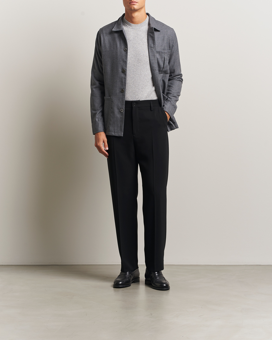 Heren | Overhemden | Stenströms | Wool Overshirt Grey