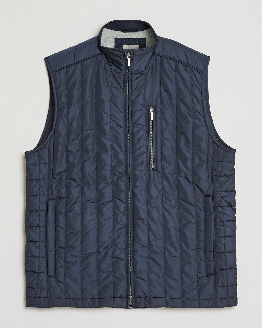 Homme | Gilets | Stenströms | Nylon Quilted Light Padded Vest Navy
