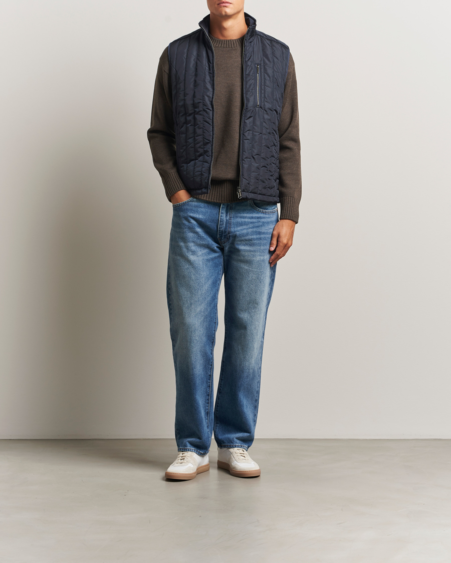 Homme | Gilets | Stenströms | Nylon Quilted Light Padded Vest Navy