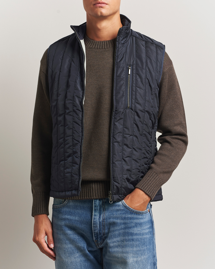 Homme | Gilets | Stenströms | Nylon Quilted Light Padded Vest Navy