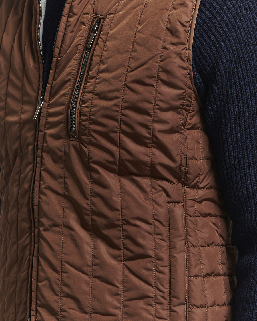 Homme | Gilets | Stenströms | Nylon Quilted Light Padded Vest Brown