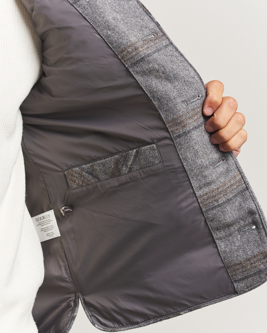 Homme | Manteaux Et Vestes | Stenströms | Check Wool Padded Vest Grey