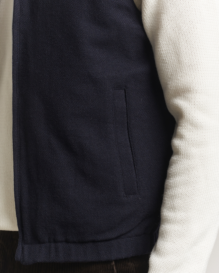 Homme | Manteaux Et Vestes | Stenströms | Reversible Wool Vest Navy