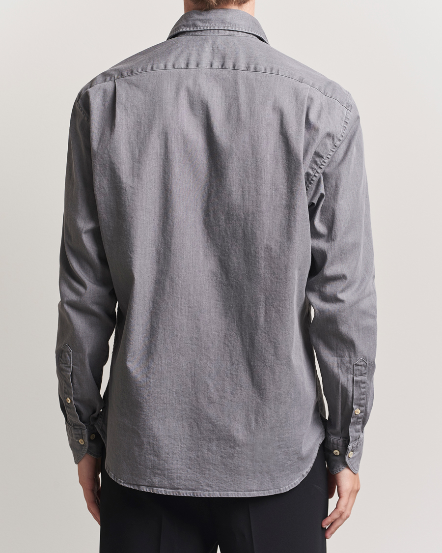 Homme | Chemises | Stenströms | Regular Fit Garment Washed Denim Shirt Grey