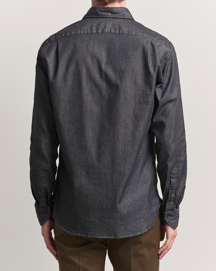 Homme | Chemises | Stenströms | Regular Fit Garment Washed Denim Shirt Black