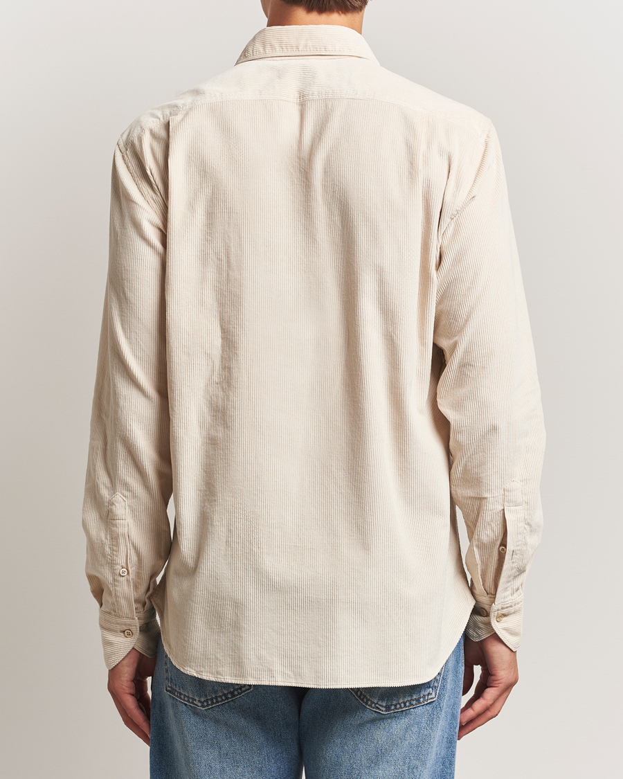 Homme | Chemises | Stenströms | Regular Fit Cord Pocket Shirt Beige