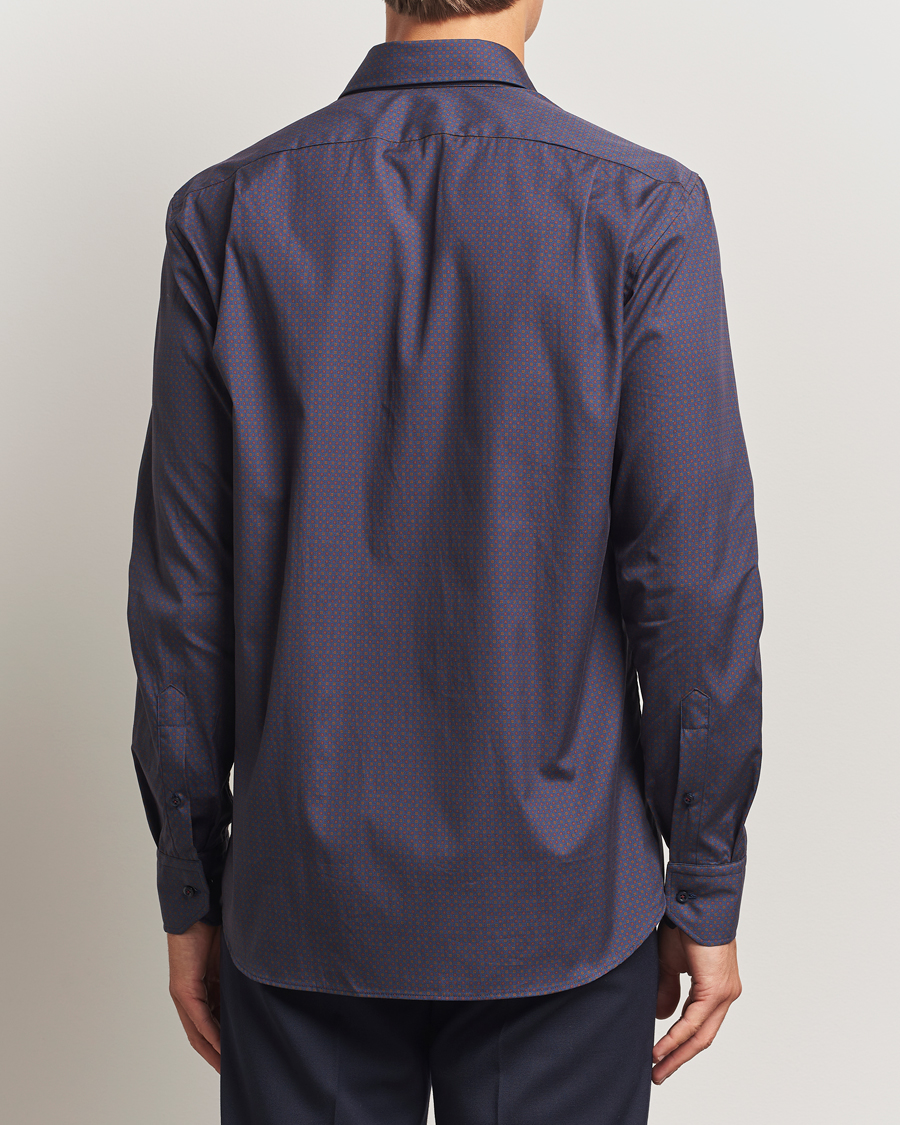 Heren | Overhemden | Stenströms | Regular Fit Cotton Printed Shirt Blue