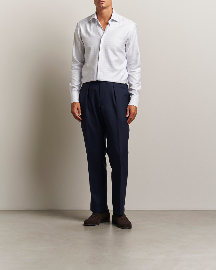 Heren | Overhemden | Stenströms | Regular Fit Structure Cut Away Shirt White
