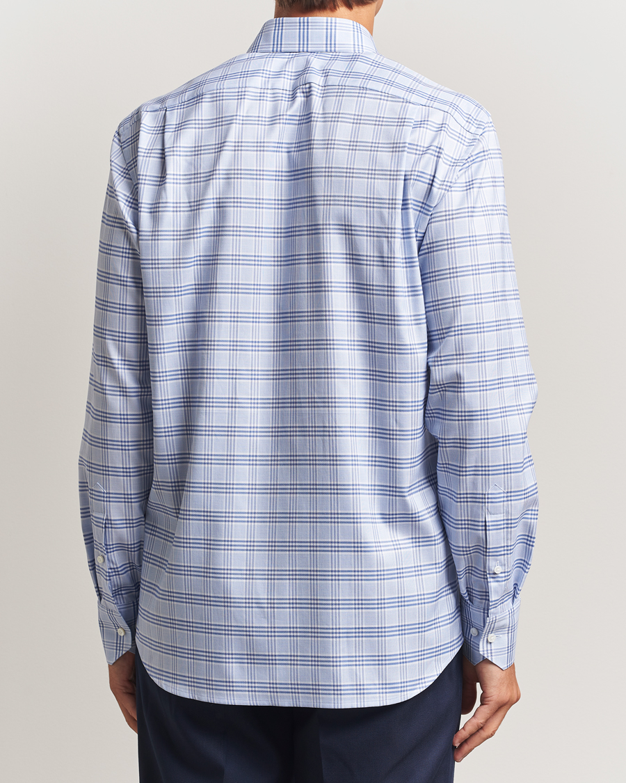 Heren | Overhemden | Stenströms | Regular Fit Checked Cut Away Shirt Blue