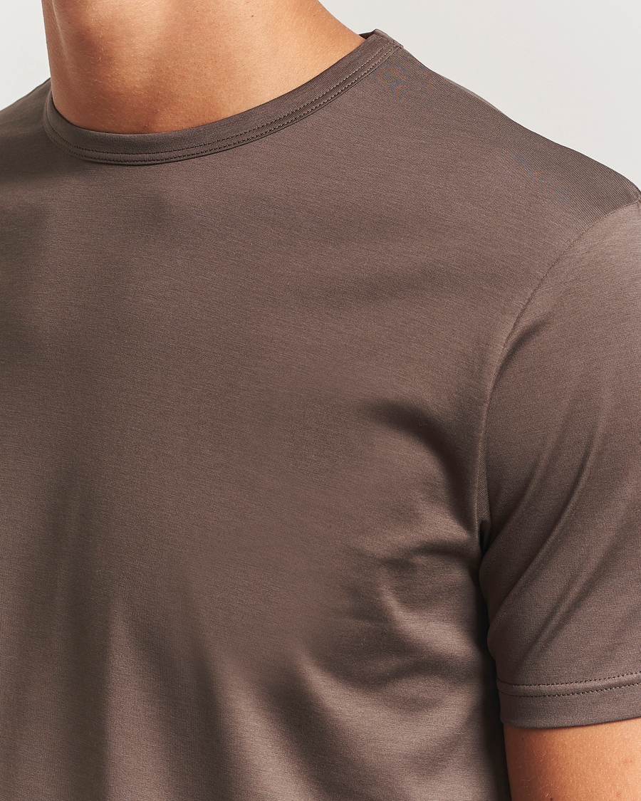 Heren | T-shirts | Sunspel | Crew Neck Q82 Cotton T-Shirt Bark