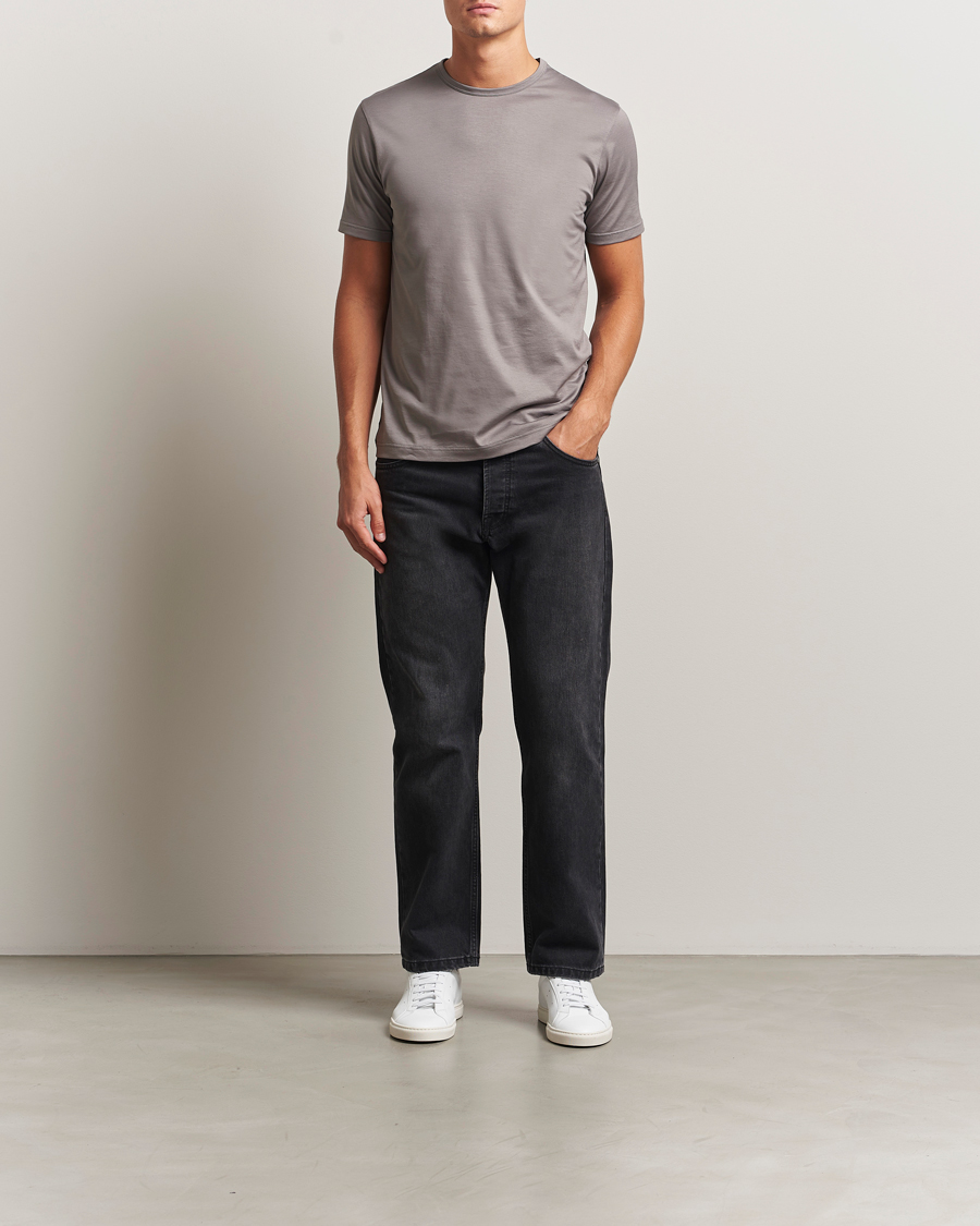 Homme | T-shirts | Sunspel | Crew Neck Q82 Cotton T-Shirt Iron Grey