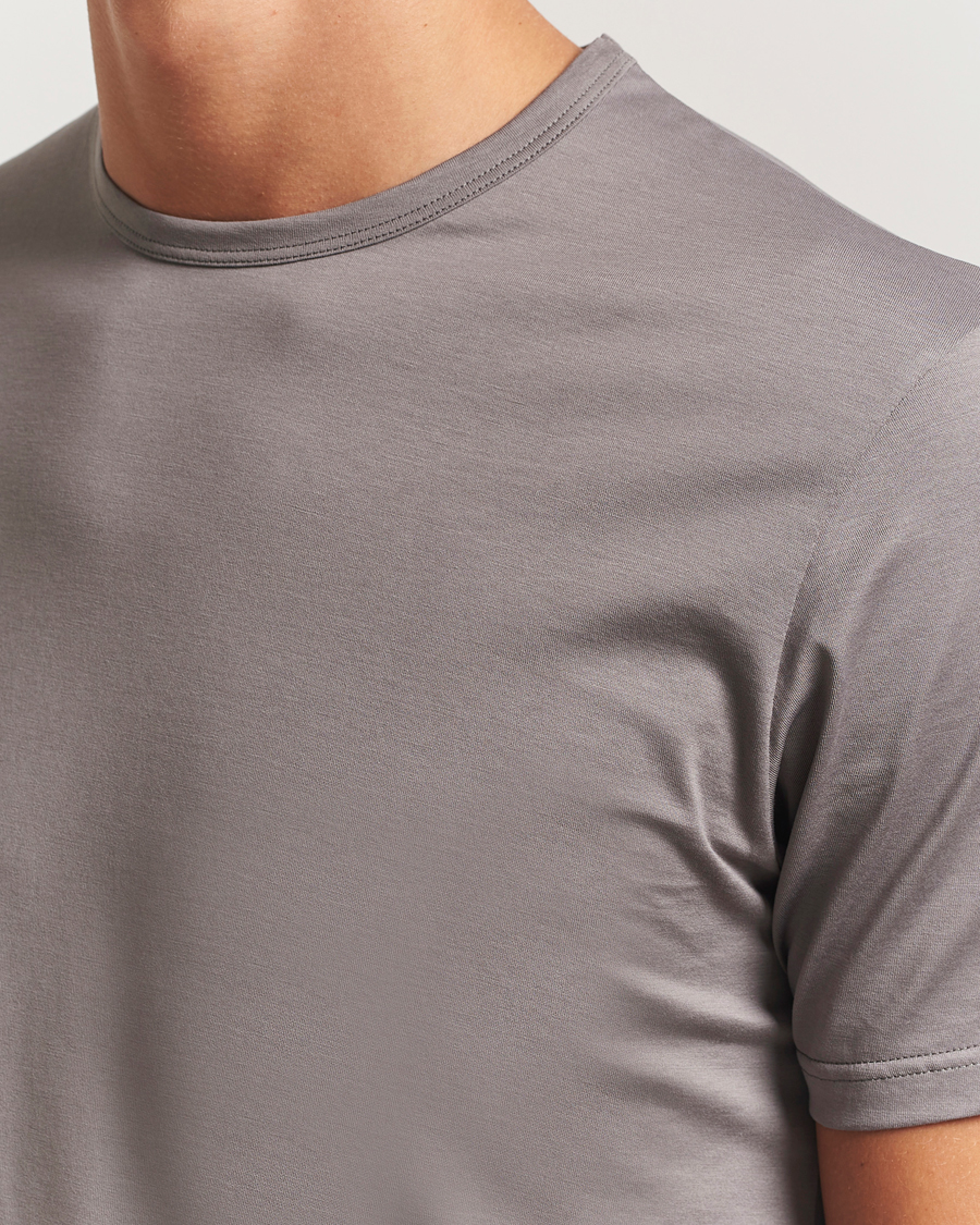 Homme | T-shirts | Sunspel | Crew Neck Q82 Cotton T-Shirt Iron Grey
