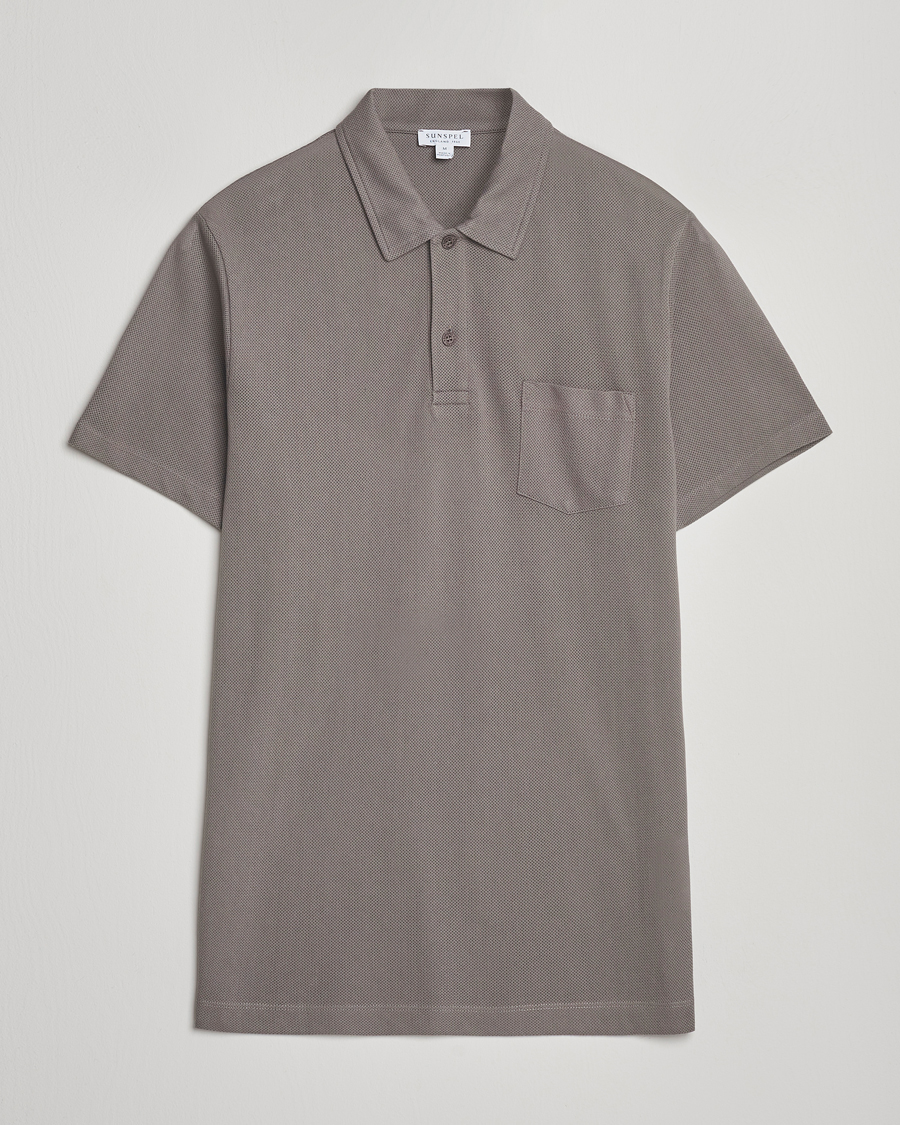 Heren | Polo's | Sunspel | Riviera Polo Shirt Iron Grey