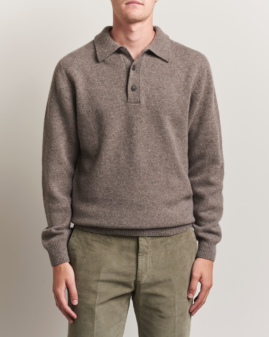 Homme | Pulls Et Tricots | Sunspel | Lambswool Poloshirt Bark