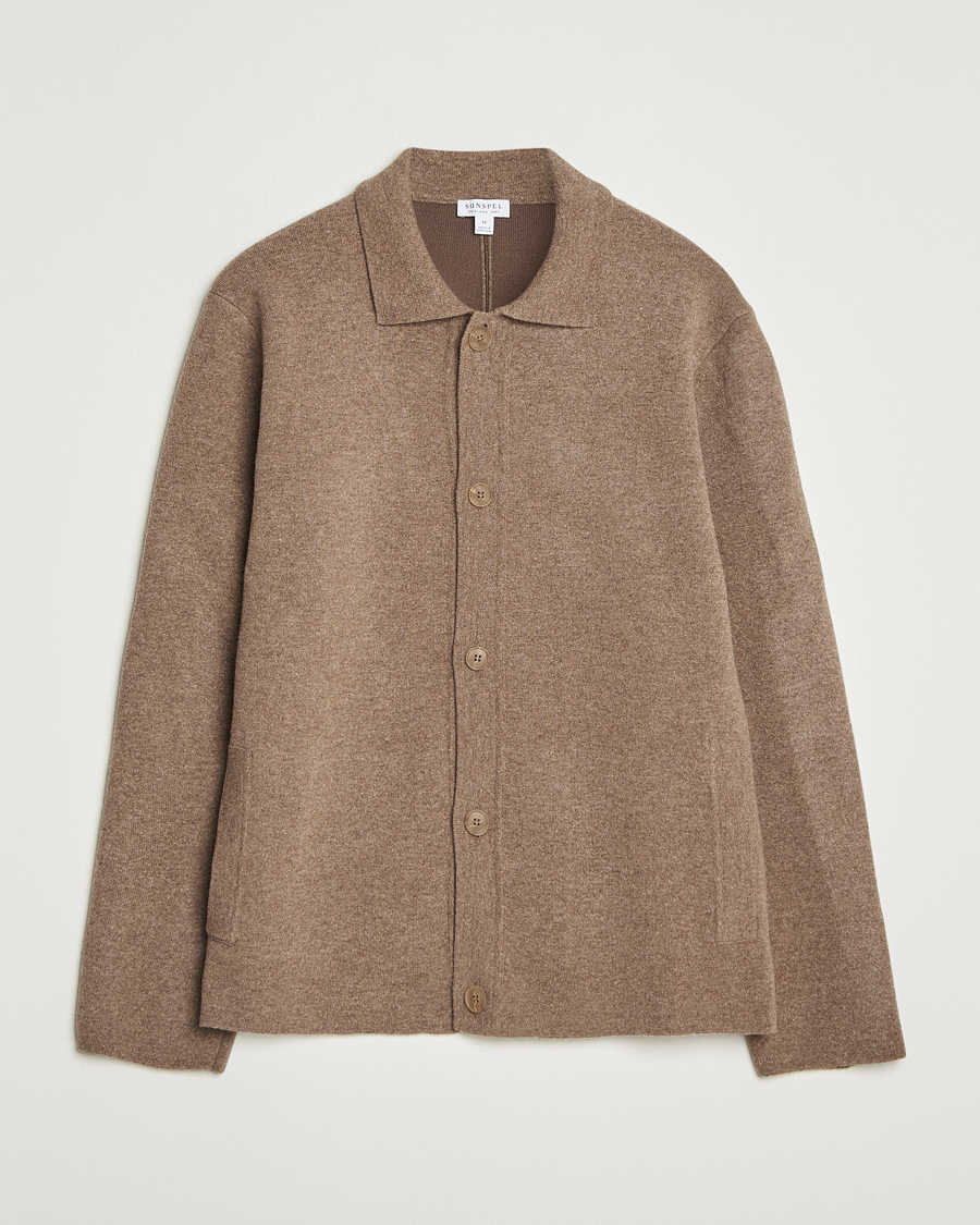 Homme | Pulls Et Tricots | Sunspel | Doubleface Wool Jacket Mink