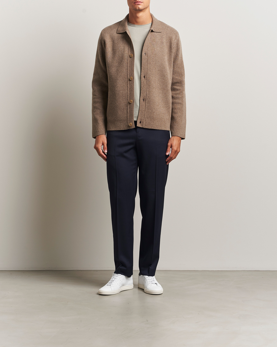 Homme | Pulls Et Tricots | Sunspel | Doubleface Wool Jacket Mink