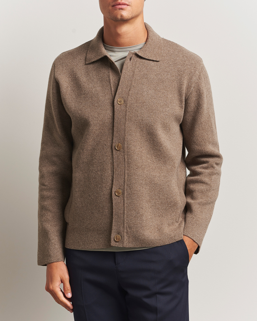 Homme | Pulls Et Tricots | Sunspel | Doubleface Wool Jacket Mink