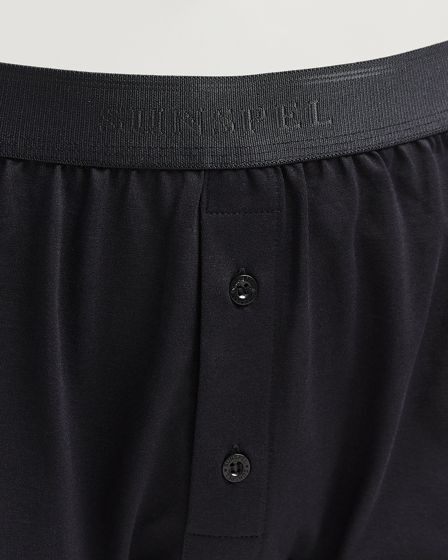 Heren | Ondergoed | Sunspel | Superfine Two Button Cotton Black