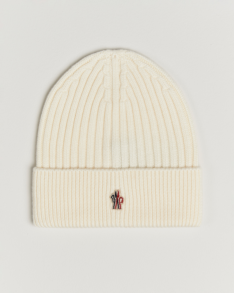 Heren | Moncler Grenoble Rib Wool Beanie Off White | Moncler Grenoble | Rib Wool Beanie Off White