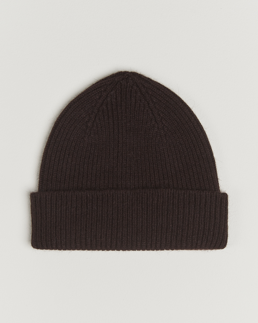 Homme | Bonnets | Le Bonnet | Lambswool/Caregora Beanie Espresso