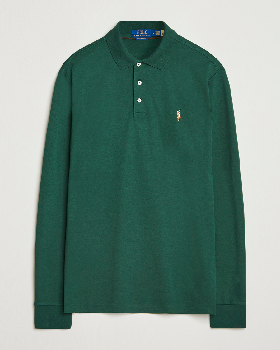 Homme | Polos | Polo Ralph Lauren | Pima Cotton Custom Slim Fit LS Polo Vintage Pine