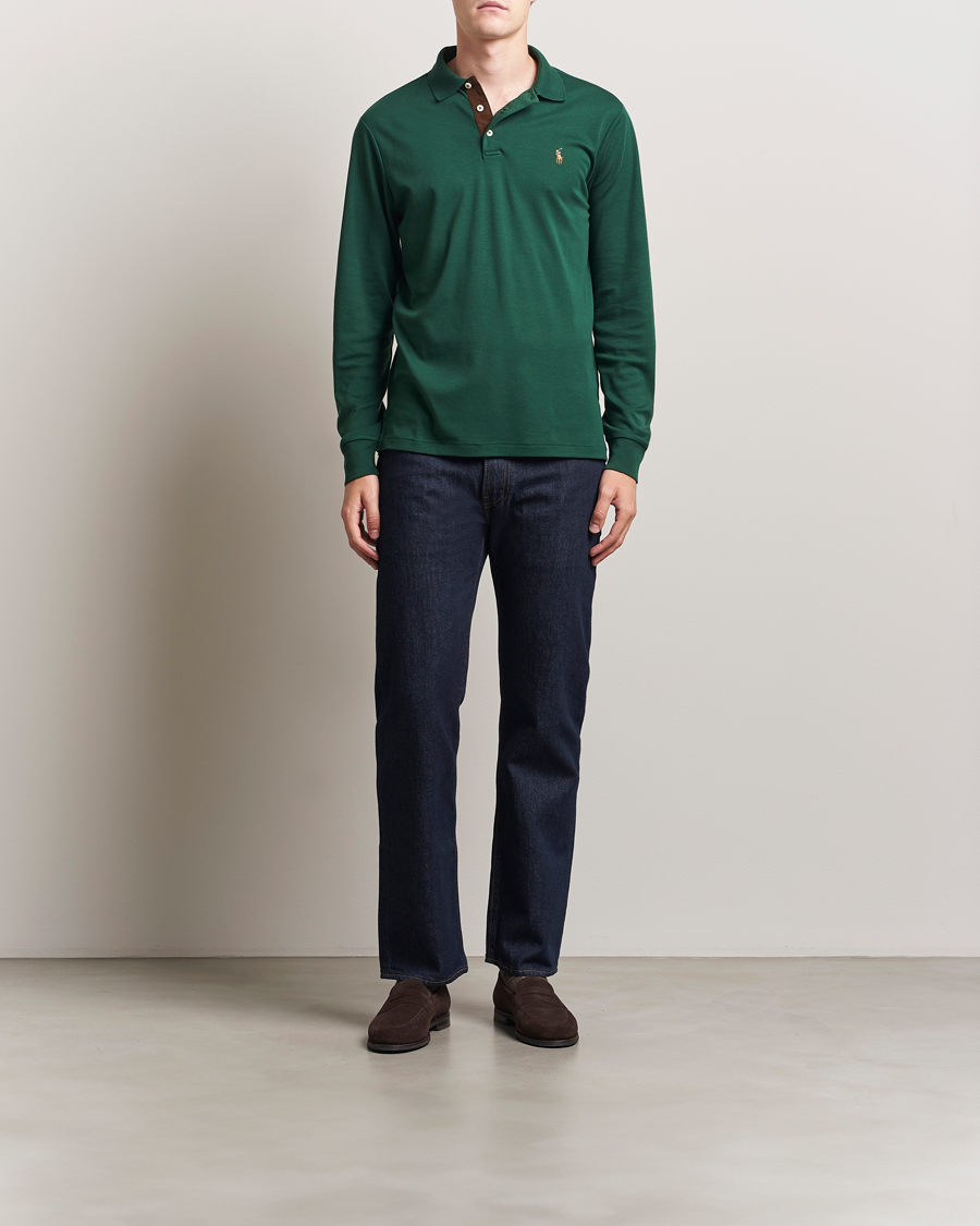 Homme | Polos | Polo Ralph Lauren | Pima Cotton Custom Slim Fit LS Polo Vintage Pine