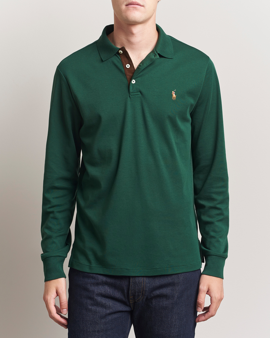 Homme | Polos | Polo Ralph Lauren | Pima Cotton Custom Slim Fit LS Polo Vintage Pine